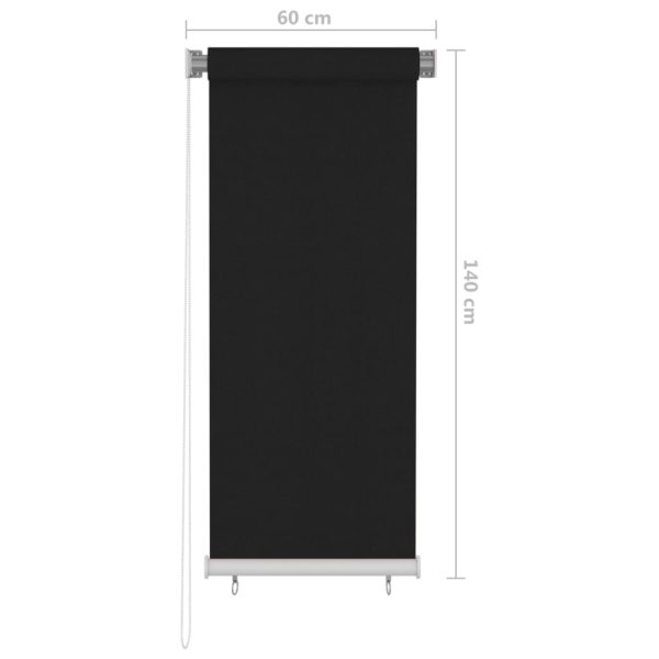 Estore de rolo para exterior 60x140 cm preto - Image 6