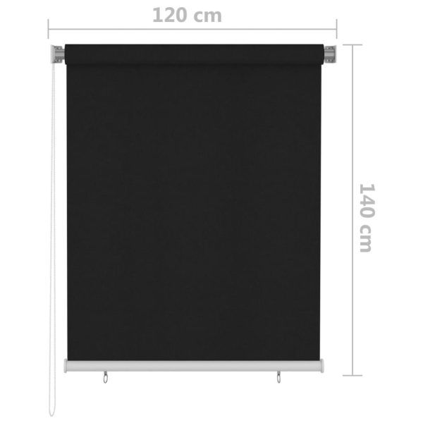 Estore de rolo para exterior 120x140 cm preto - Image 6