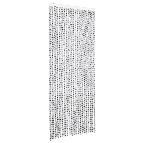 Cortina anti-insetos 90x220 cm chenille cinzento claro e escuro - Image 2