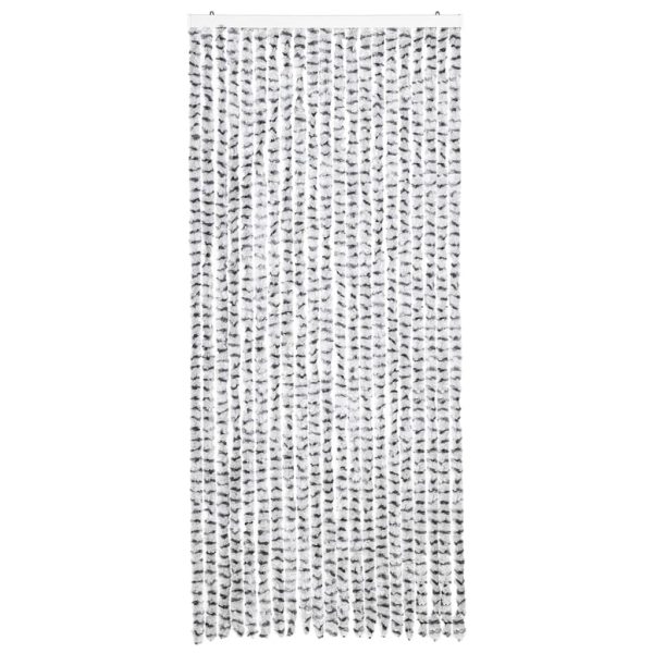 Cortina anti-insetos 90x220 cm chenille cinzento claro e escuro - Image 3