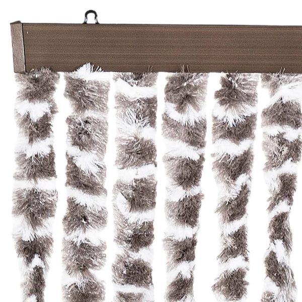 Cortina anti-insetos 100x220 cm chenille cinza-acast. e branco - Image 4
