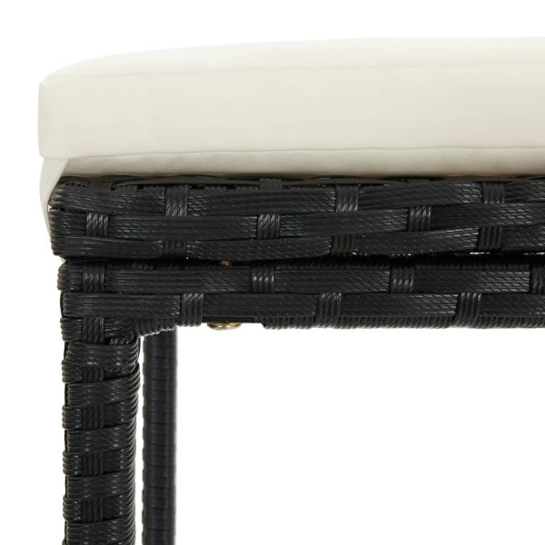 3 pcs conjunto de bar vime PE preto - Image 7