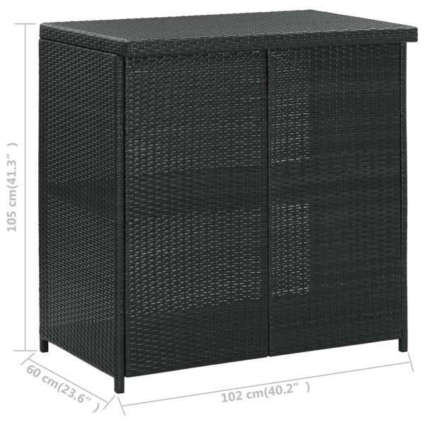 3 pcs conjunto de bar vime PE preto - Image 10