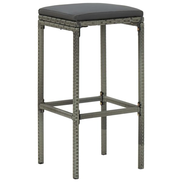 3 pcs conjunto de bar vime PE cinzento - Image 6