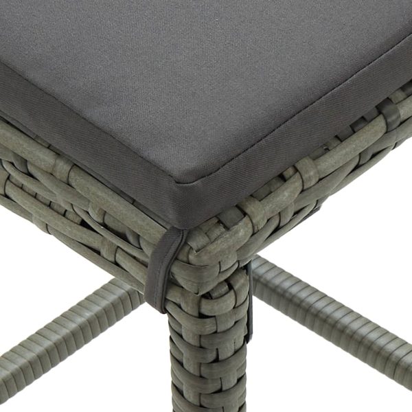 3 pcs conjunto de bar vime PE cinzento - Image 7
