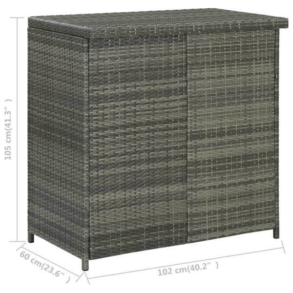 3 pcs conjunto de bar vime PE cinzento - Image 10