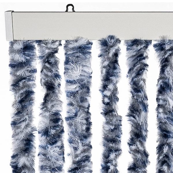 Cortina anti-insetos 56x200 cm chenille azul e branco - Image 4