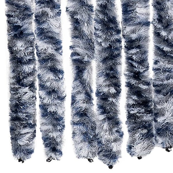 Cortina anti-insetos 56x200 cm chenille azul e branco - Image 5