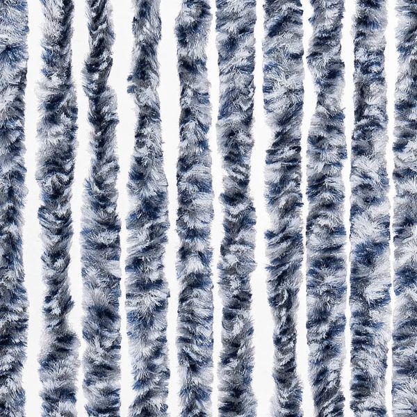 Cortina anti-insetos 56x200 cm chenille azul e branco - Image 6