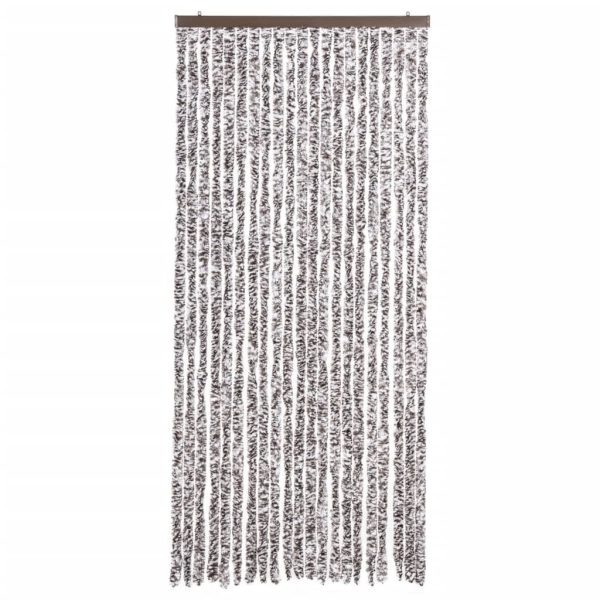 Cortina anti-insetos 90x200 cm chenille castanho e bege - Image 3