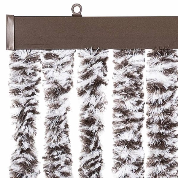 Cortina anti-insetos 90x200 cm chenille castanho e bege - Image 4