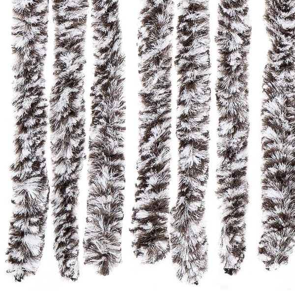 Cortina anti-insetos 90x200 cm chenille castanho e bege - Image 5