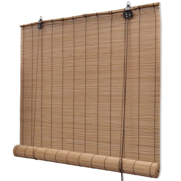 Estores de rolo 2 pcs 80 x 160 cm bambu castanho - Image 3