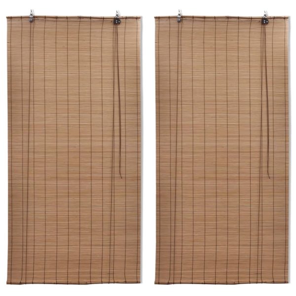 Estores de rolo bambu 2 pcs 120 x 220 cm