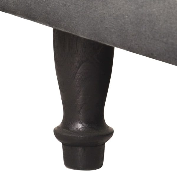 Poltrona em couro genuíno e lona preto - Image 5