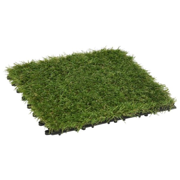 Ladrilhos de relva artificial 11 pcs 30x30 cm verde - Image 2