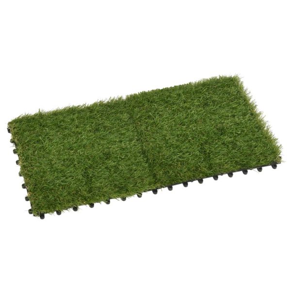 Ladrilhos de relva artificial 11 pcs 30x30 cm verde - Image 3