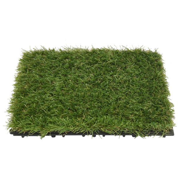 Ladrilhos de relva artificial 11 pcs 30x30 cm verde - Image 4