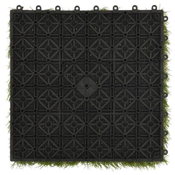 Ladrilhos de relva artificial 11 pcs 30x30 cm verde - Image 6