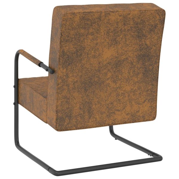 Cadeira cantilever tecido castanho - Image 4