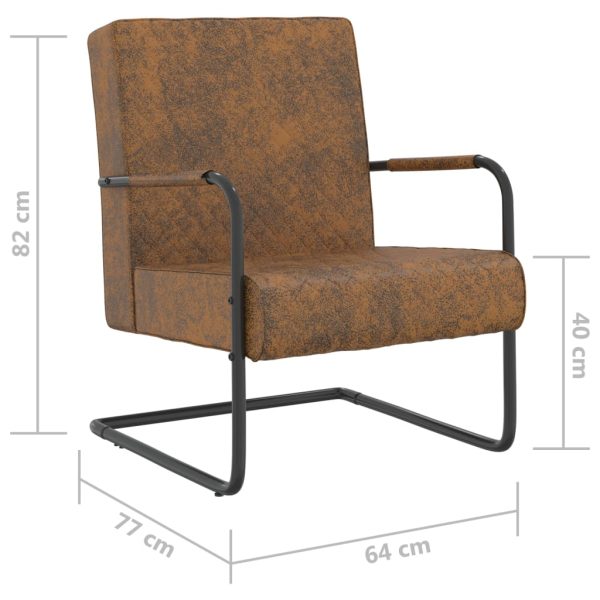 Cadeira cantilever tecido castanho - Image 7