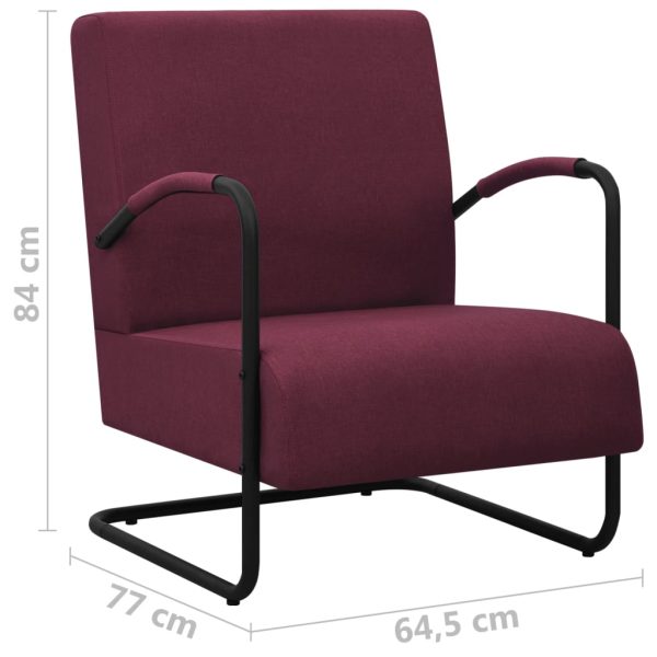 Poltrona em tecido roxo - Image 7