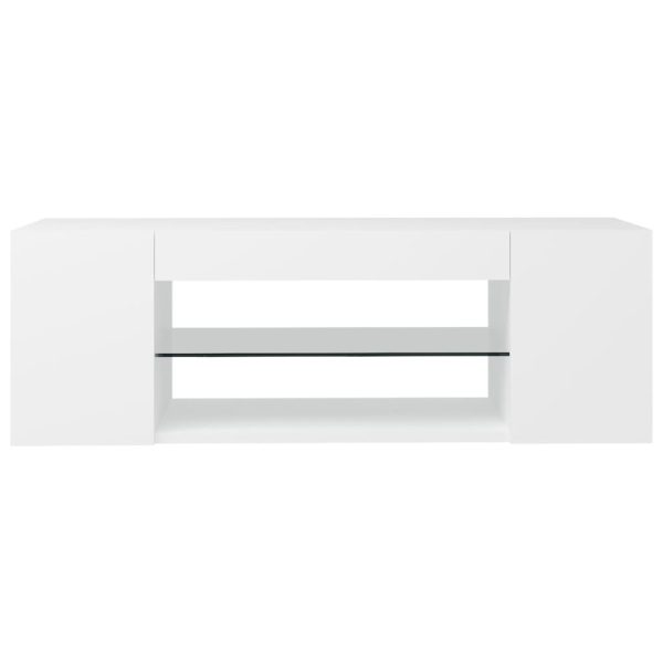 Móvel de TV com luzes LED 90x39x30 cm branco - Image 8