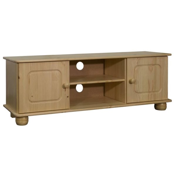 Móvel de TV 115x29x40 cm pinho maciço branco
