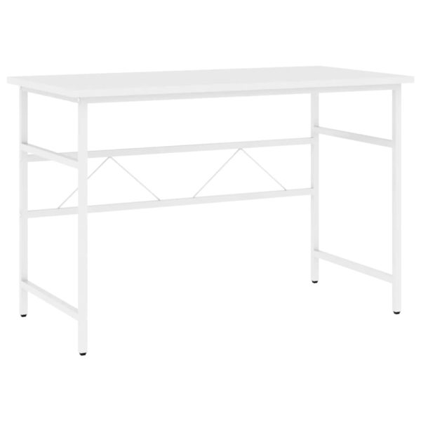 Secretária de computador 105x55x72 cm MDF e metal branco - Image 2