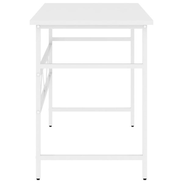 Secretária de computador 105x55x72 cm MDF e metal branco - Image 4