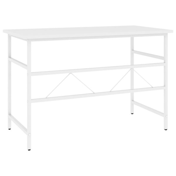 Secretária de computador 105x55x72 cm MDF e metal branco - Image 5
