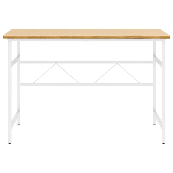 Secretária p/ PC 105x55x72cm MDF e metal branco/carvalho-claro - Image 3