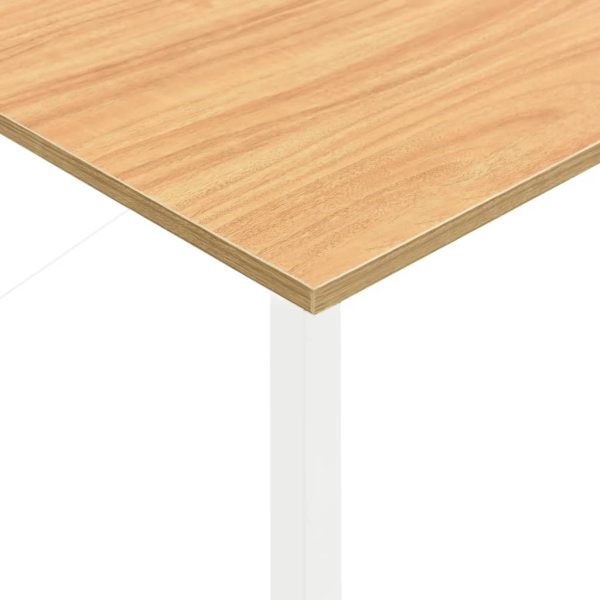 Secretária p/ PC 105x55x72cm MDF e metal branco/carvalho-claro - Image 6