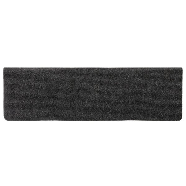 Tapetes de escada 15 pcs 65x21x4 cm tecido agulhado antracite - Image 5