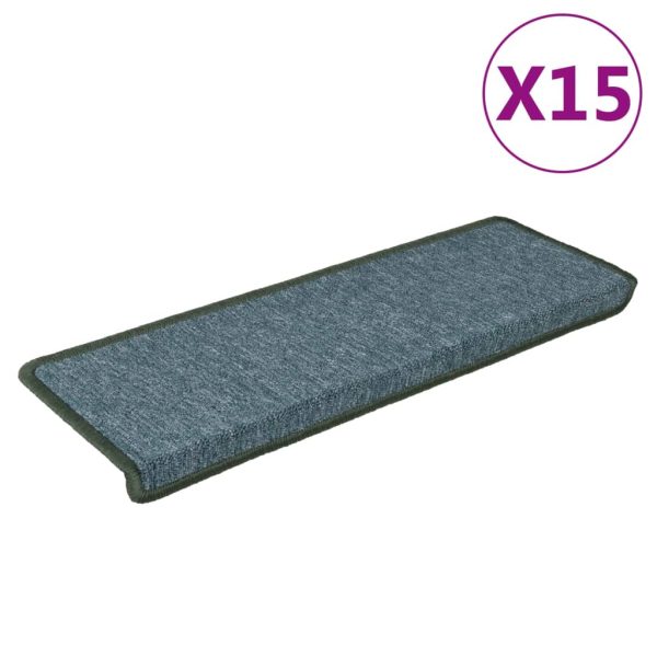 Tapete/carpete para degraus 15 pcs 65x21x4 cm verde - Image 2