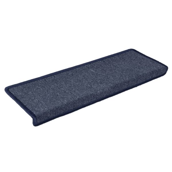 Tapete/carpete para degraus 15 pcs 65x21x4 cm cinzento e azul - Image 3