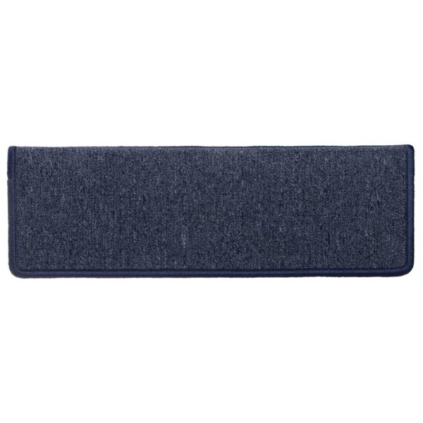 Tapete/carpete para degraus 15 pcs 65x21x4 cm cinzento e azul - Image 6