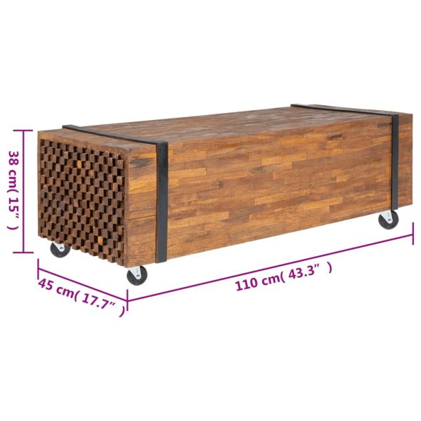 Mesa de centro 110x45x38 cm madeira de teca maciça - Image 8