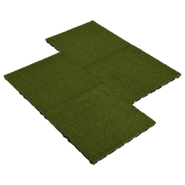 Ladrilhos de relva artificial 4 pcs 50x50x2,5 cm borracha - Image 2