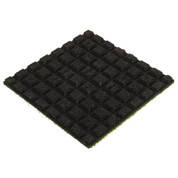 Ladrilhos de relva artificial 4 pcs 50x50x2,5 cm borracha - Image 3