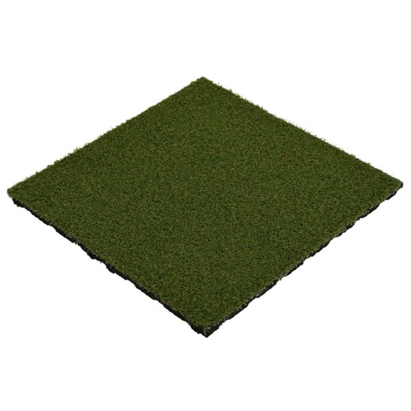 Ladrilhos de relva artificial 4 pcs 50x50x2,5 cm borracha - Image 4