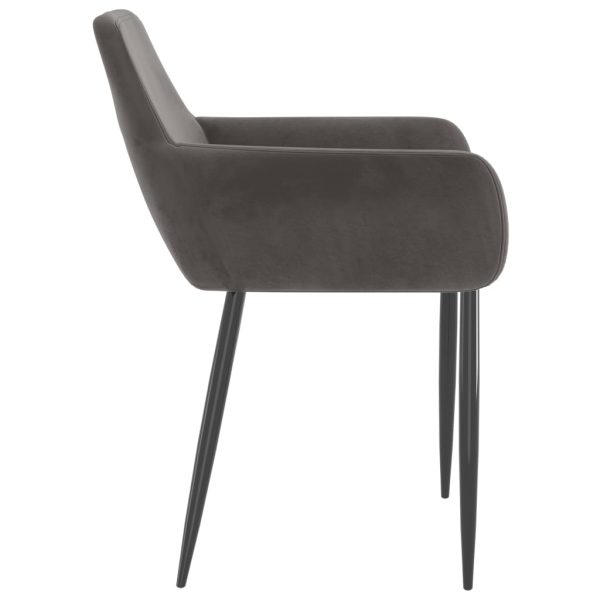 Cadeiras de jantar 6 pcs veludo cinzento-escuro - Image 4