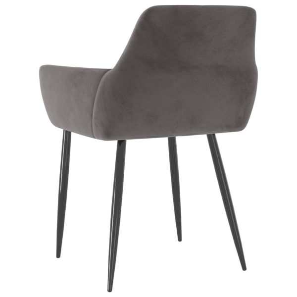 Cadeiras de jantar 6 pcs veludo cinzento-escuro - Image 5