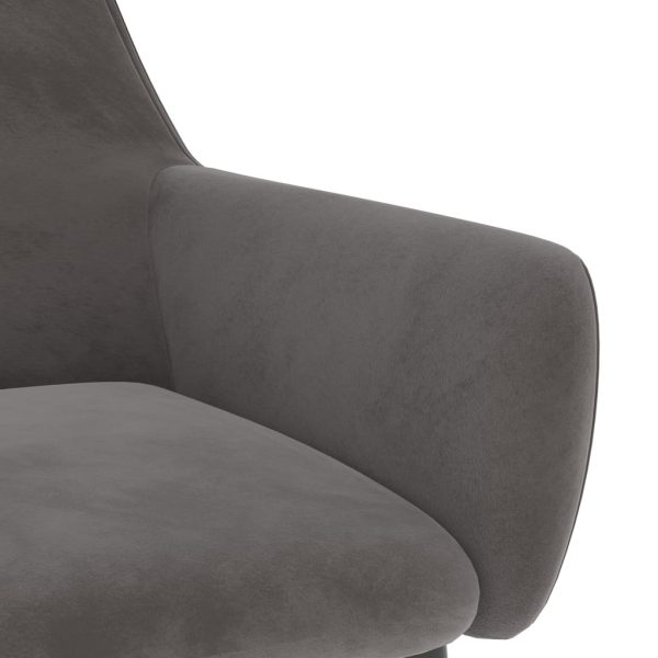 Cadeiras de jantar 6 pcs veludo cinzento-escuro - Image 6