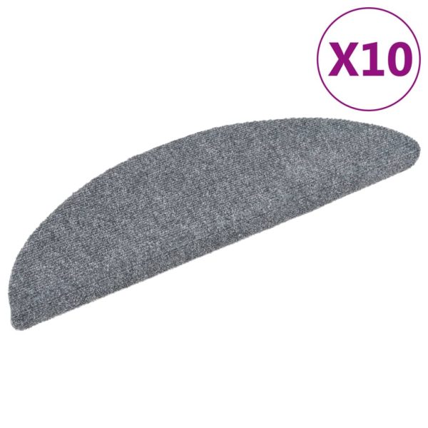 Tapetes de escada autoadesivos 10 pcs 56x17x3 cm cinzento-claro - Image 2