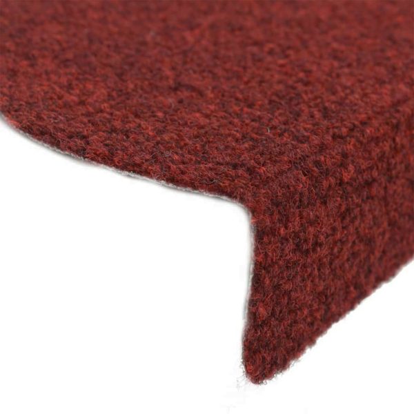 Tapetes escada autoadesivos 5 pcs 56x17x3 cm agulhado vermelho - Image 6