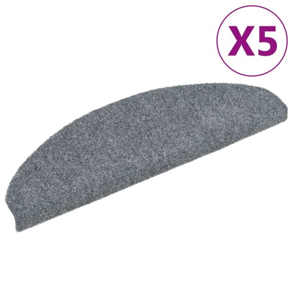 Tapetes de escada autoadesivos 5 pcs 65x21x4 cm cinzento-claro - Image 2