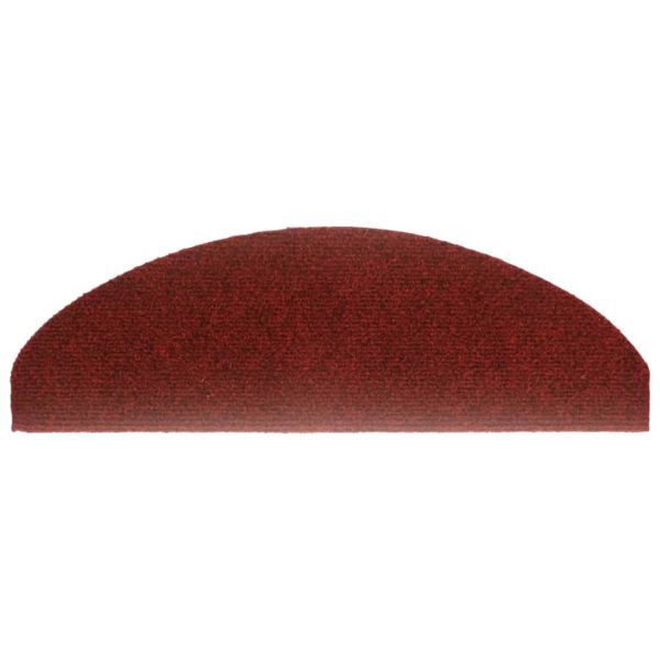 Tapetes de escada autoadesivos 10 pcs 65x21x4 cm vermelho - Image 5