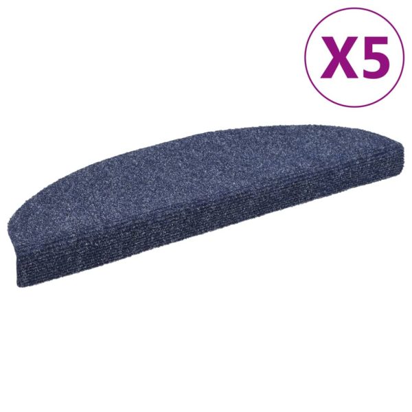 Tapetes de escada autoadesivos 5 pcs 65x21x4 cm agulhado azul - Image 2