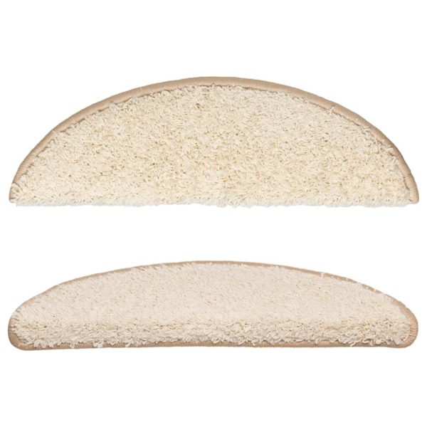 Tapetes de escadas 10 pcs 56x17x3 cm cor creme - Image 4